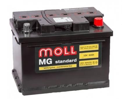 Аккумулятор Moll MG Standard 62 Ач 600A (EN) низкий обратная (-/+)