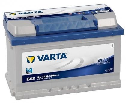 Аккумулятор Varta BD E43 72 Ач 680A (EN) низкий обратная (-/+)