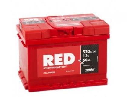 Аккумулятор Red 60 Ач 520A (EN) низкий обратная (-/+)