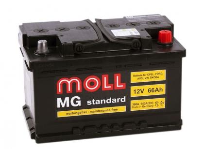Аккумулятор Moll MG Standard 66 Ач 650A (EN) низкий обратная (-/+)