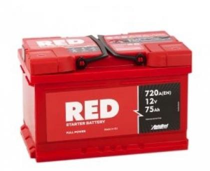 Аккумулятор Red 75 Ач 720A (EN) низкий прямая (+/-)